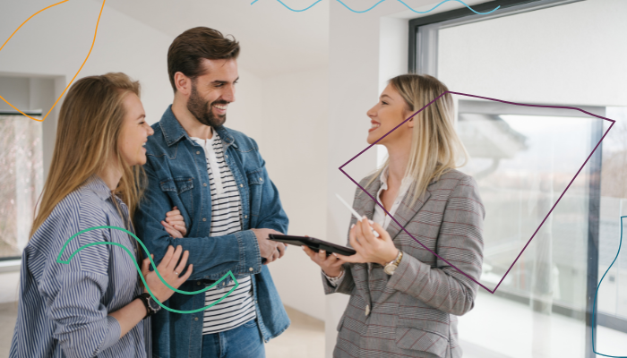 agent showing a home to clients